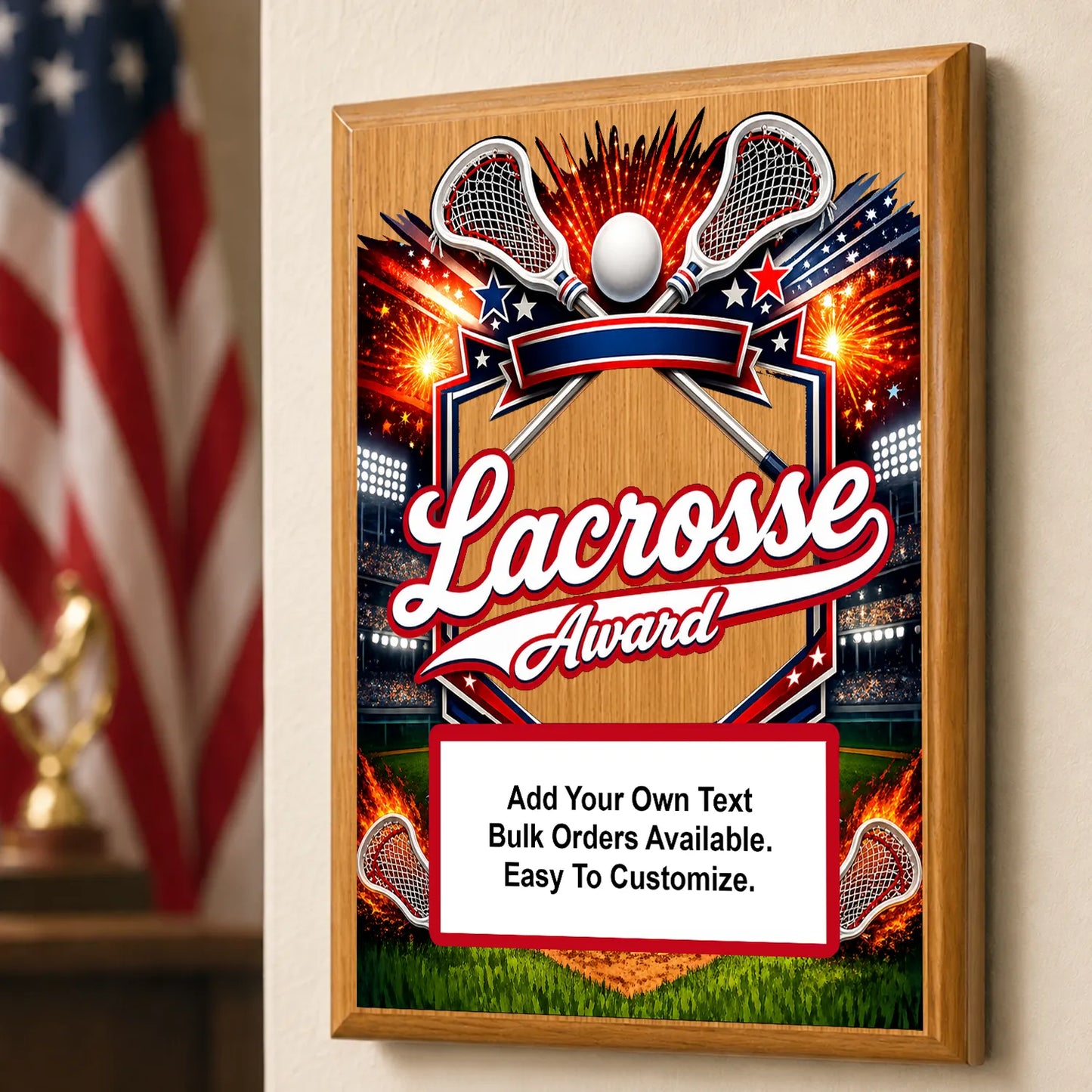 Personalized Lacrosse Award Plaques - Design 1
