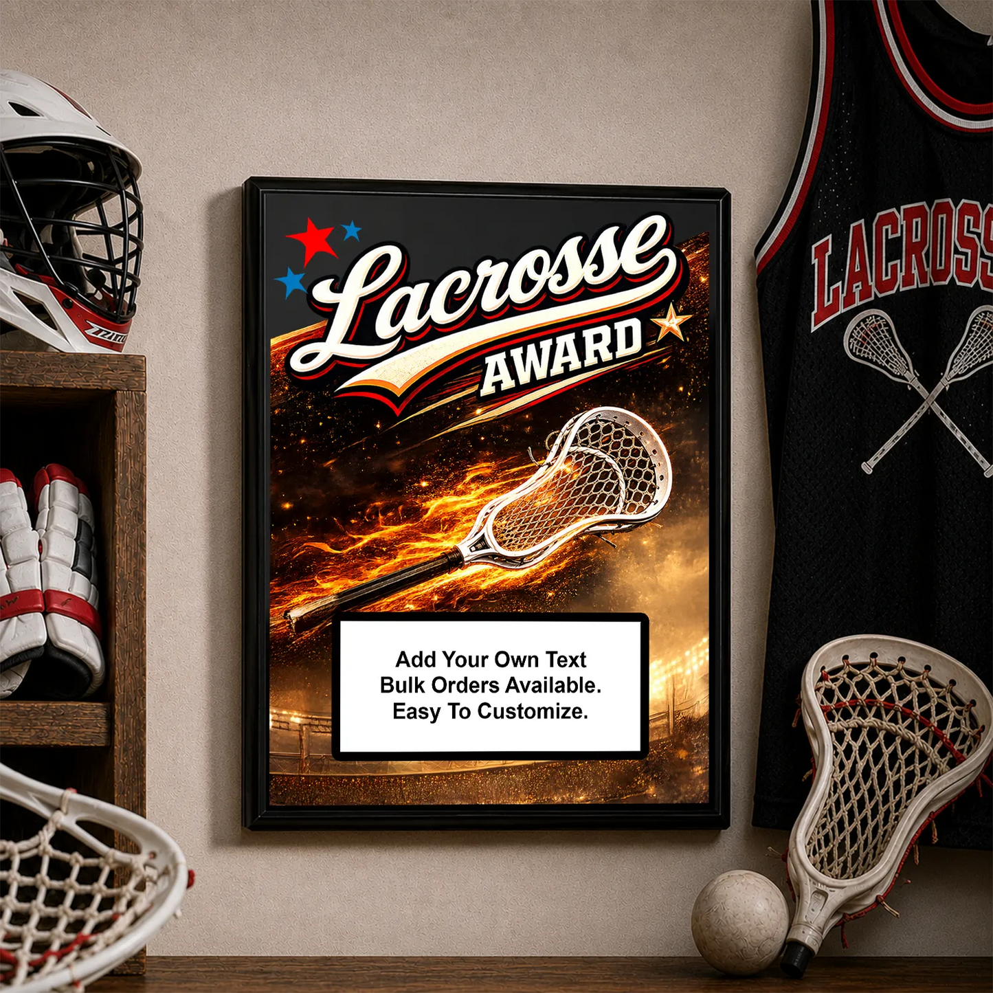 Personalized Lacrosse Award Plaques - Design 1