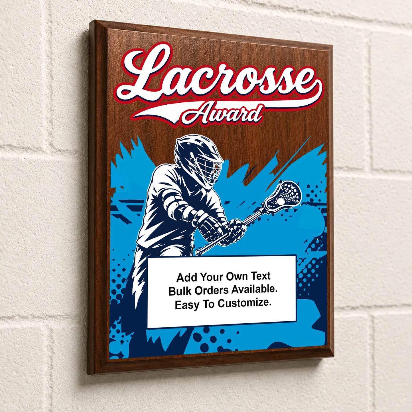 Personalized Lacrosse Award Plaques - Design 5