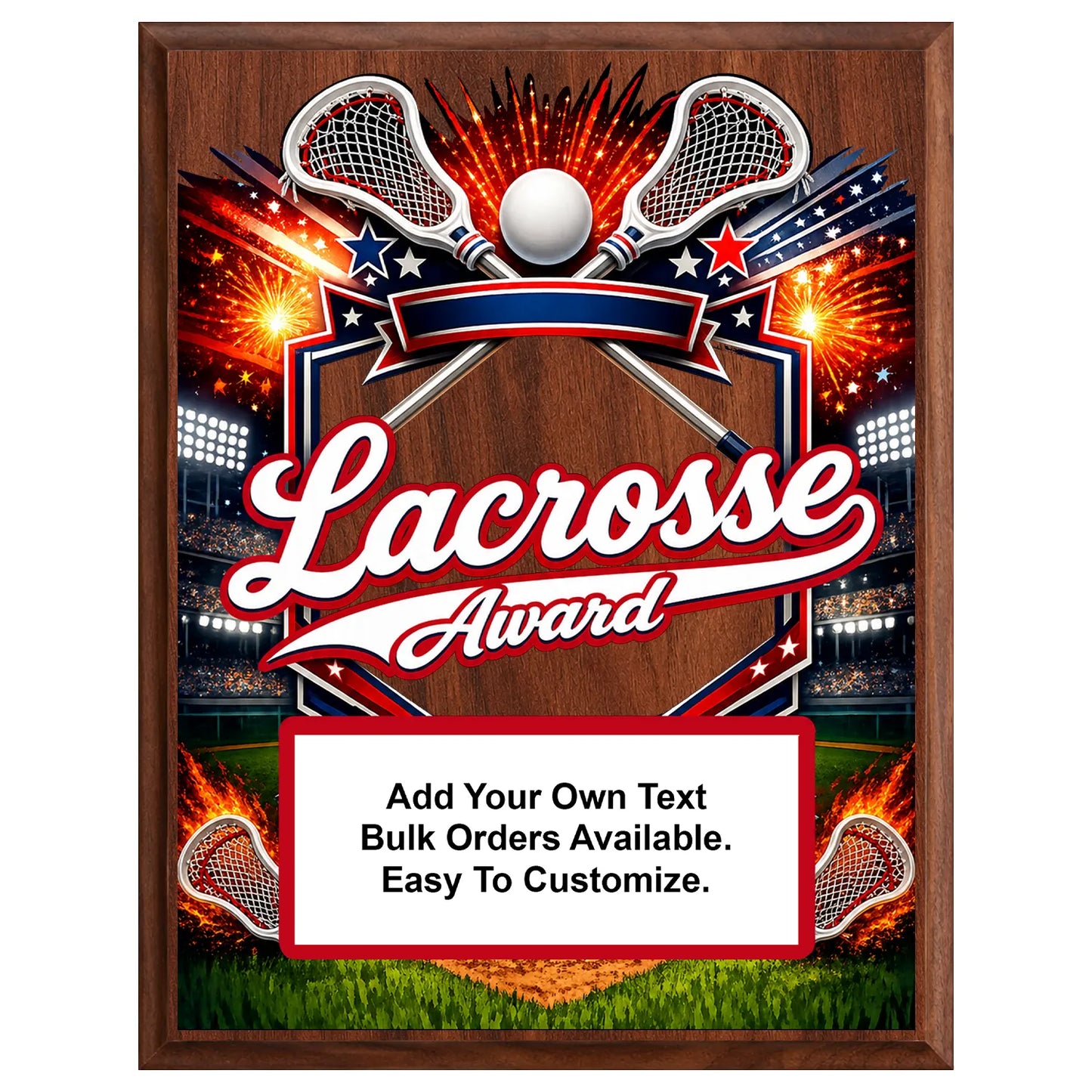 Personalized Lacrosse Award Plaques - Design 3