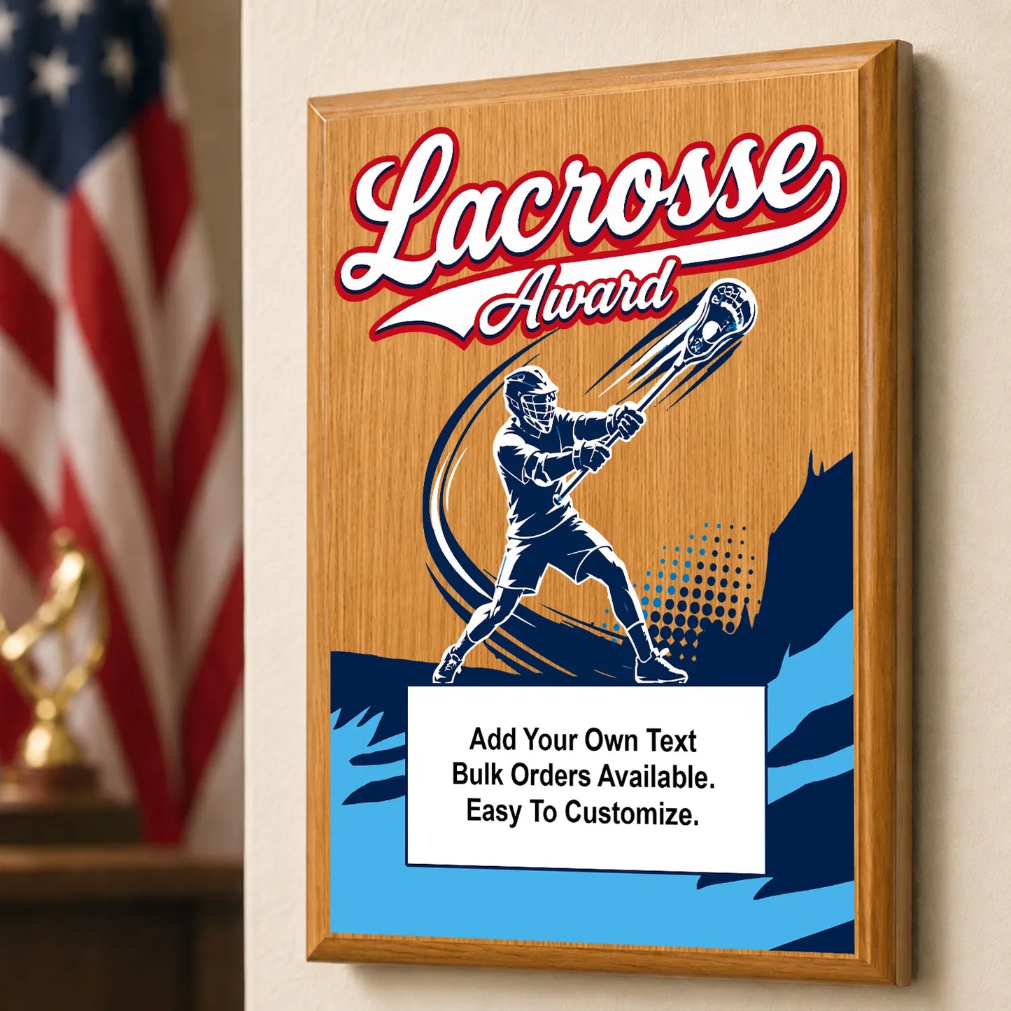 Personalized Lacrosse Award Plaques - Design 3