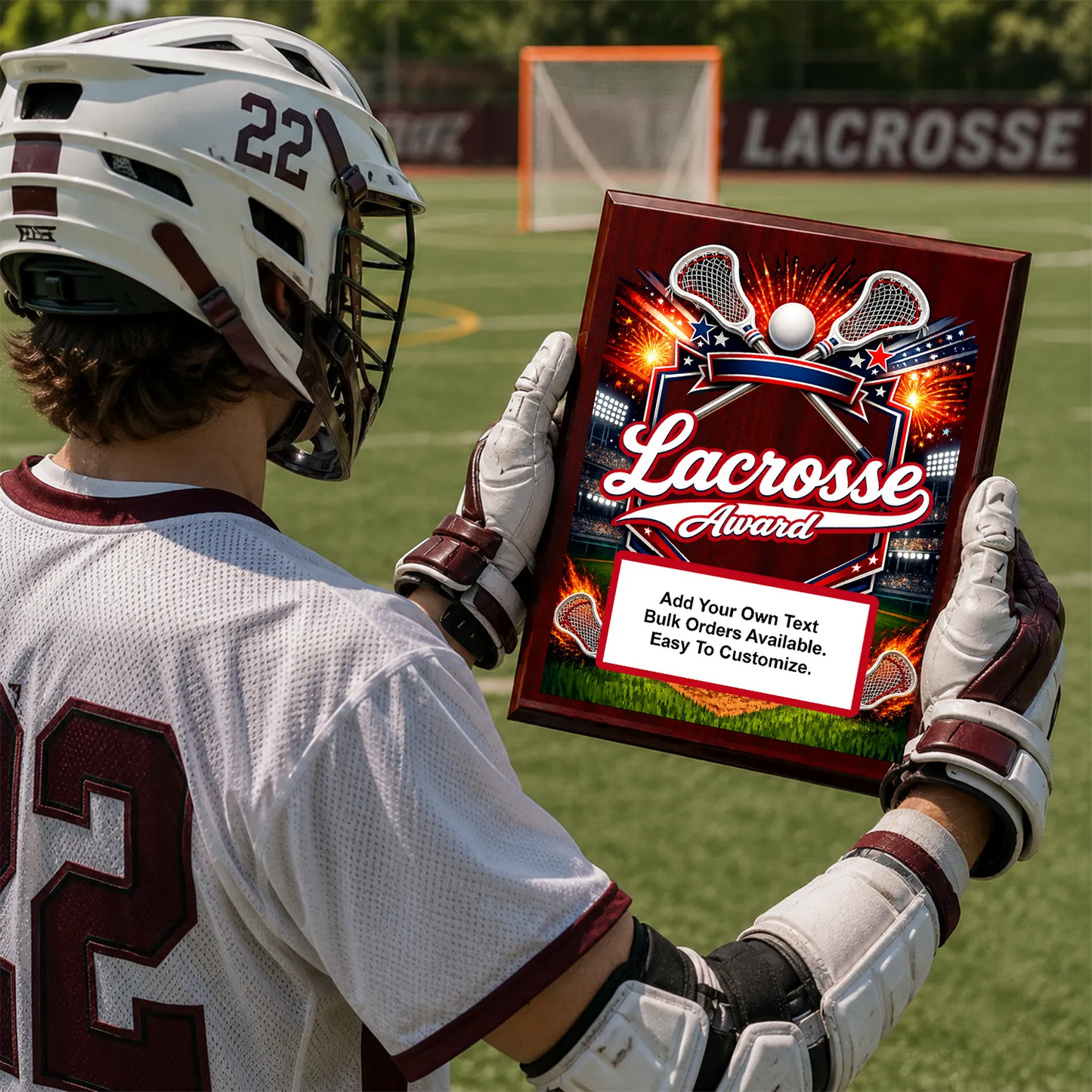Personalized Lacrosse Award Plaques - Design 4