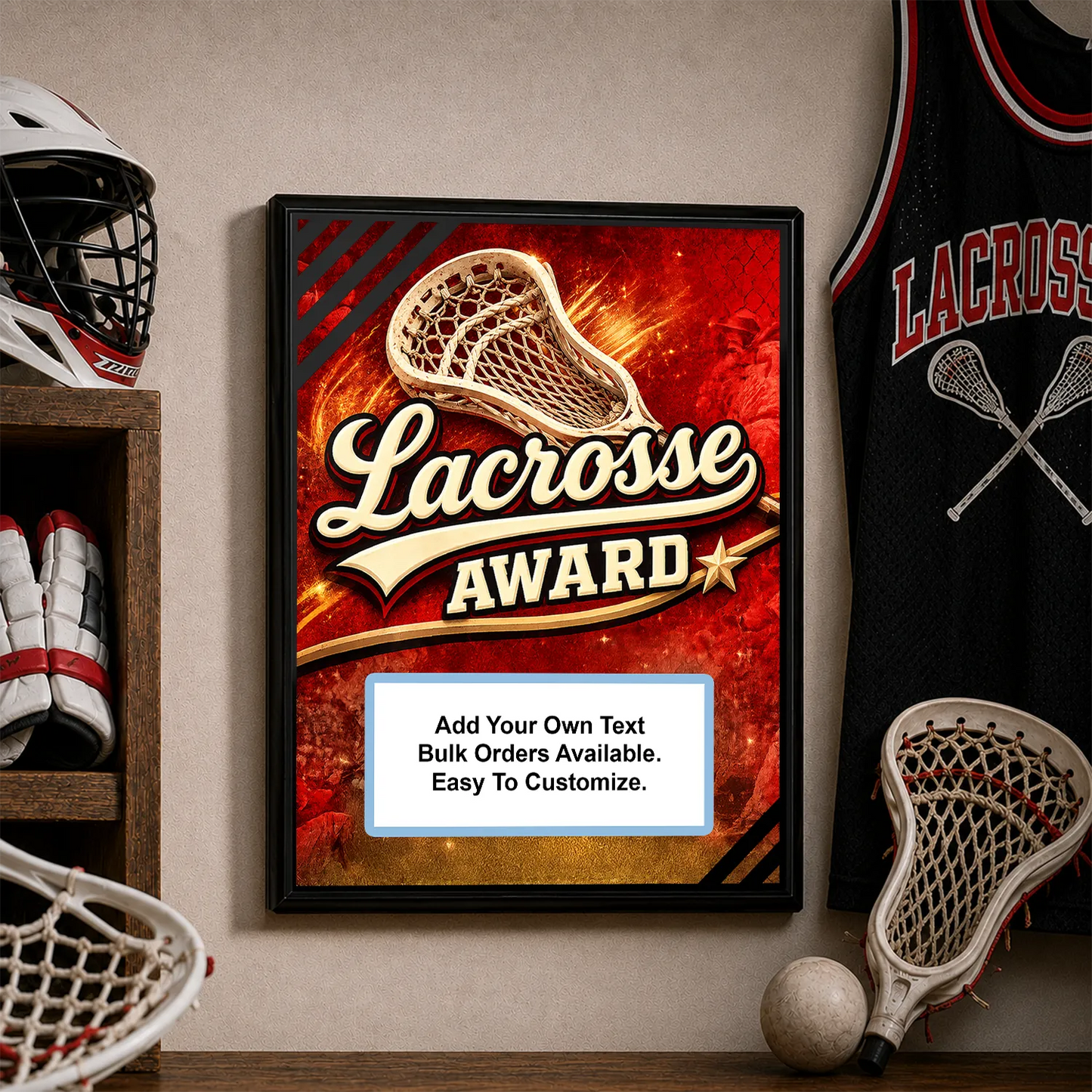 Personalized Lacrosse Award Plaques - Design 5
