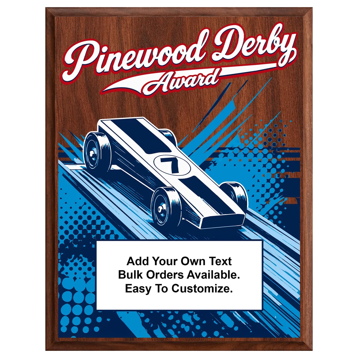 Personalized Pinewood Derby Award Plaques - Design 1