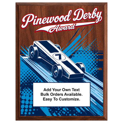 Personalized Pinewood Derby Award Plaques - Design 1