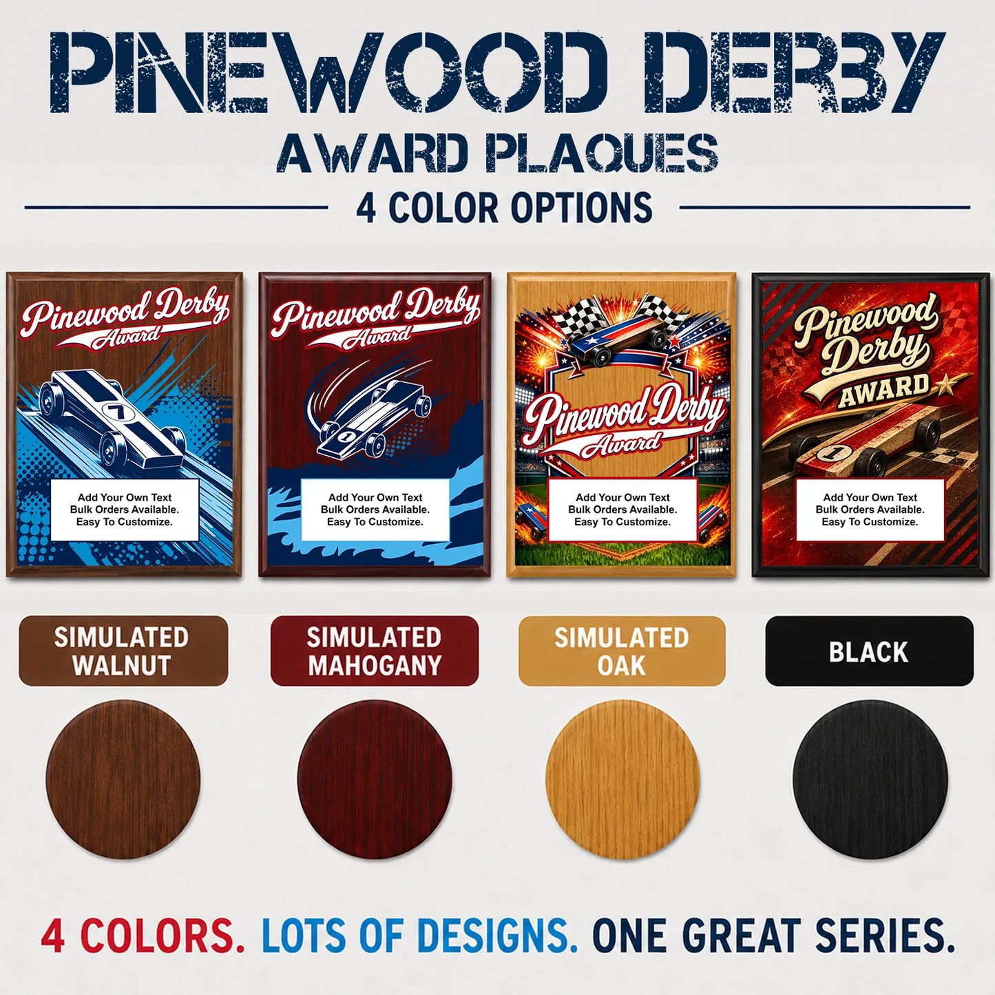 Personalized Pinewood Derby Award Plaques - Design 5