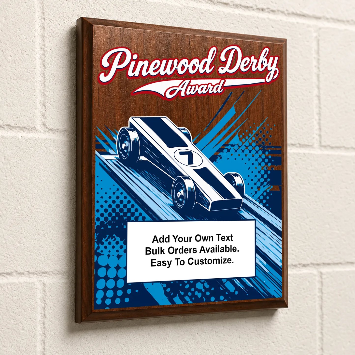 Personalized Pinewood Derby Award Plaques - Design 5