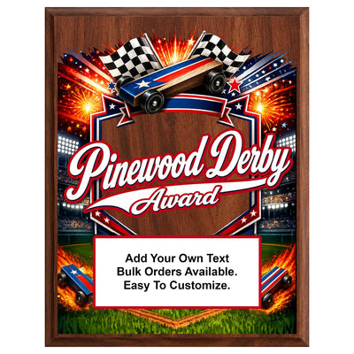 Personalized Pinewood Derby Award Plaques - Design 3