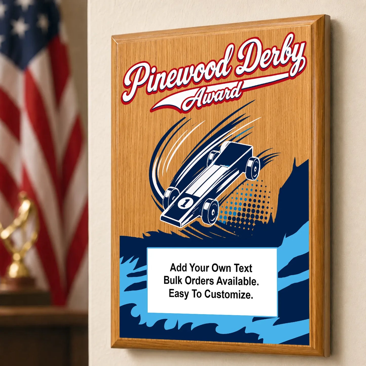 Personalized Pinewood Derby Award Plaques - Design 3