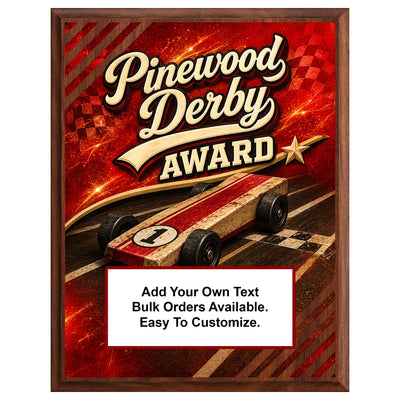 Personalized Pinewood Derby Award Plaques - Design 4