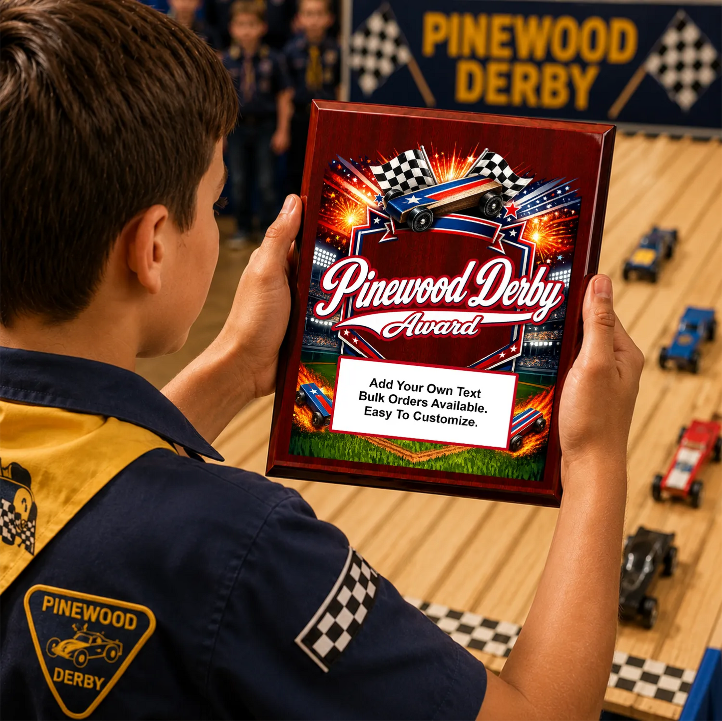 Personalized Pinewood Derby Award Plaques - Design 4