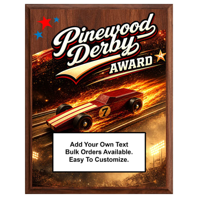 Personalized Pinewood Derby Award Plaques - Design 5
