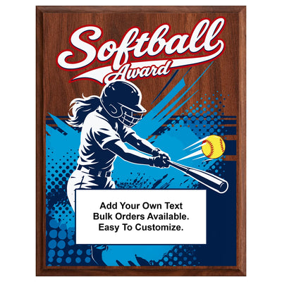 Personalized Softball Award Plaques - Design 1