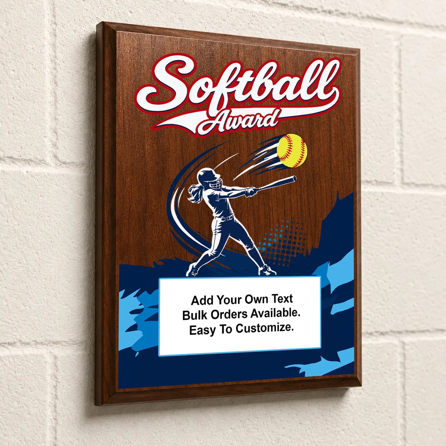 Personalized Softball Award Plaques - Design 1