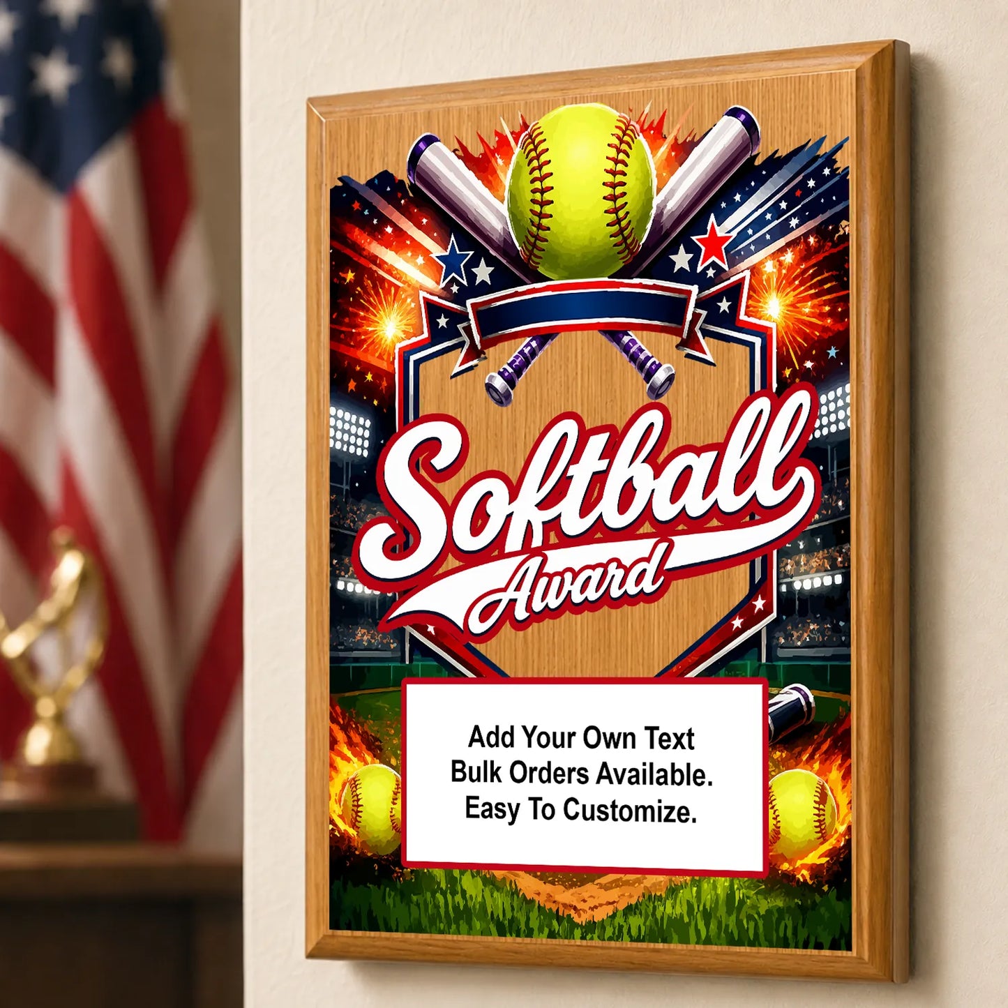 Personalized Softball Award Plaques - Design 2