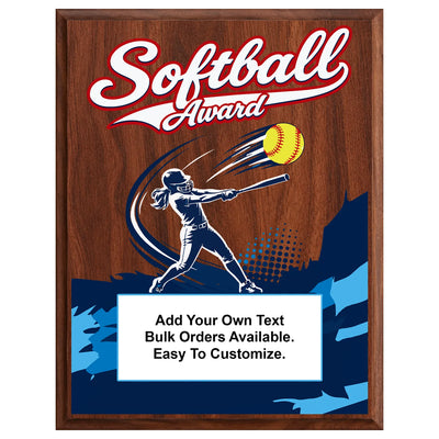 Personalized Softball Award Plaques - Design 2