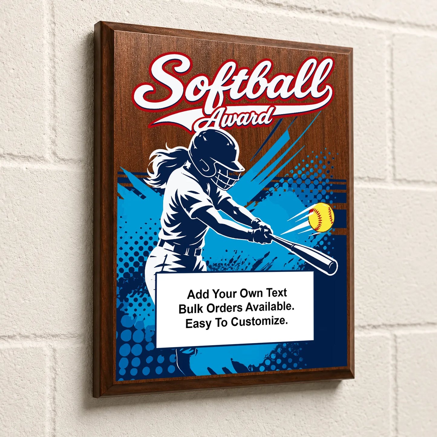 Personalized Softball Award Plaques - Design 4