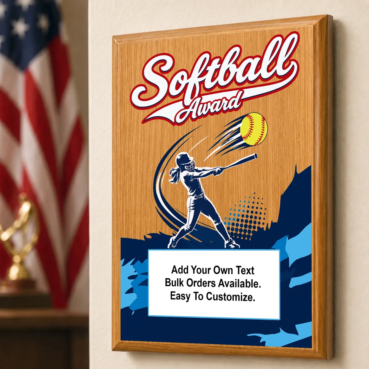 Personalized Softball Award Plaques - Design 3
