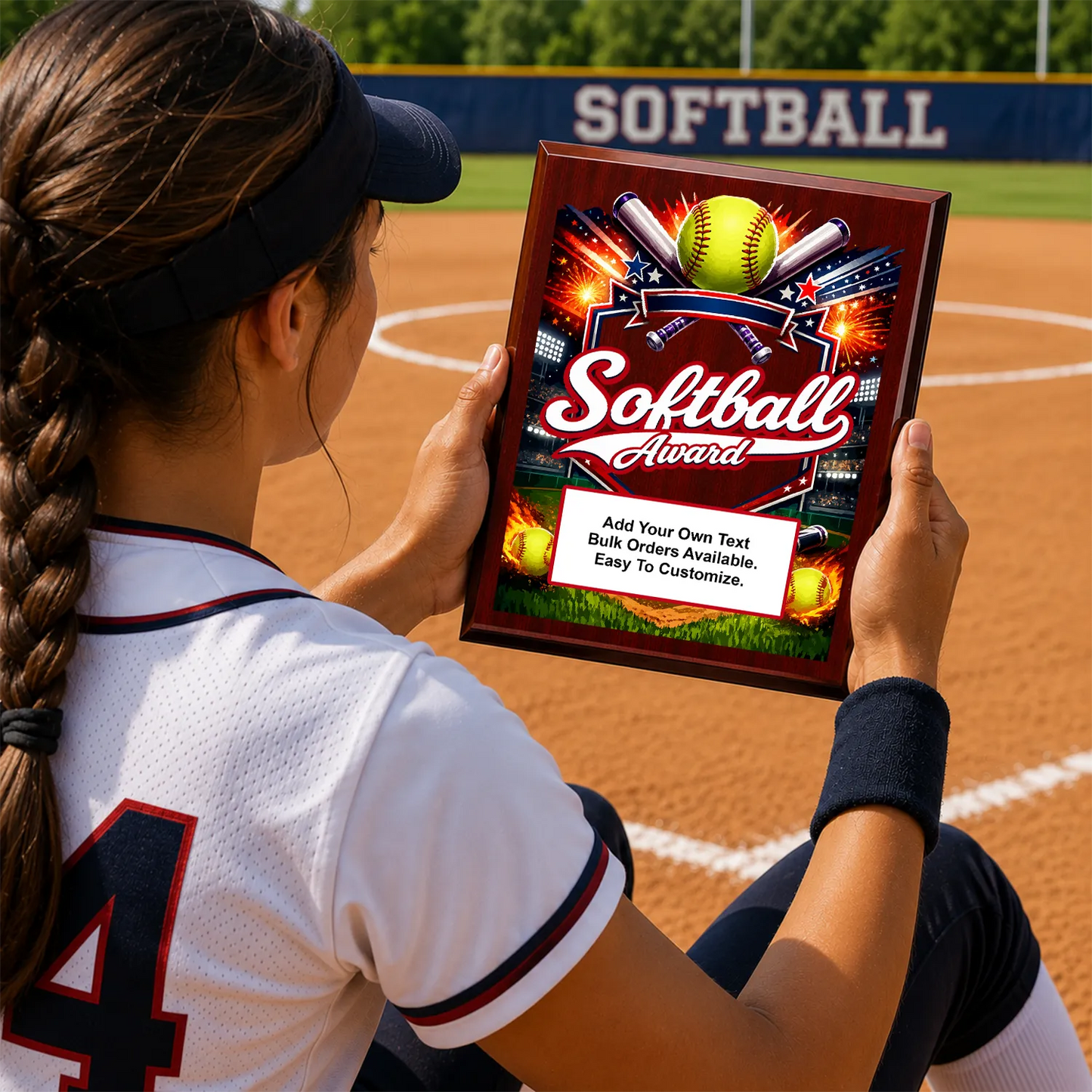 Personalized Softball Award Plaques - Design 4