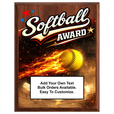 Personalized Softball Award Plaques - Design 5