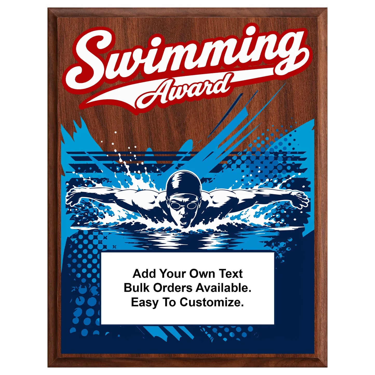 Personalized Swimming Award Plaques - Design 1