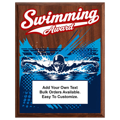 Personalized Swimming Award Plaques - Design 1