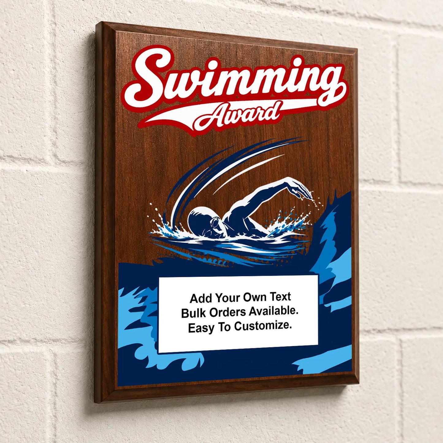 Personalized Swimming Award Plaques - Design 1