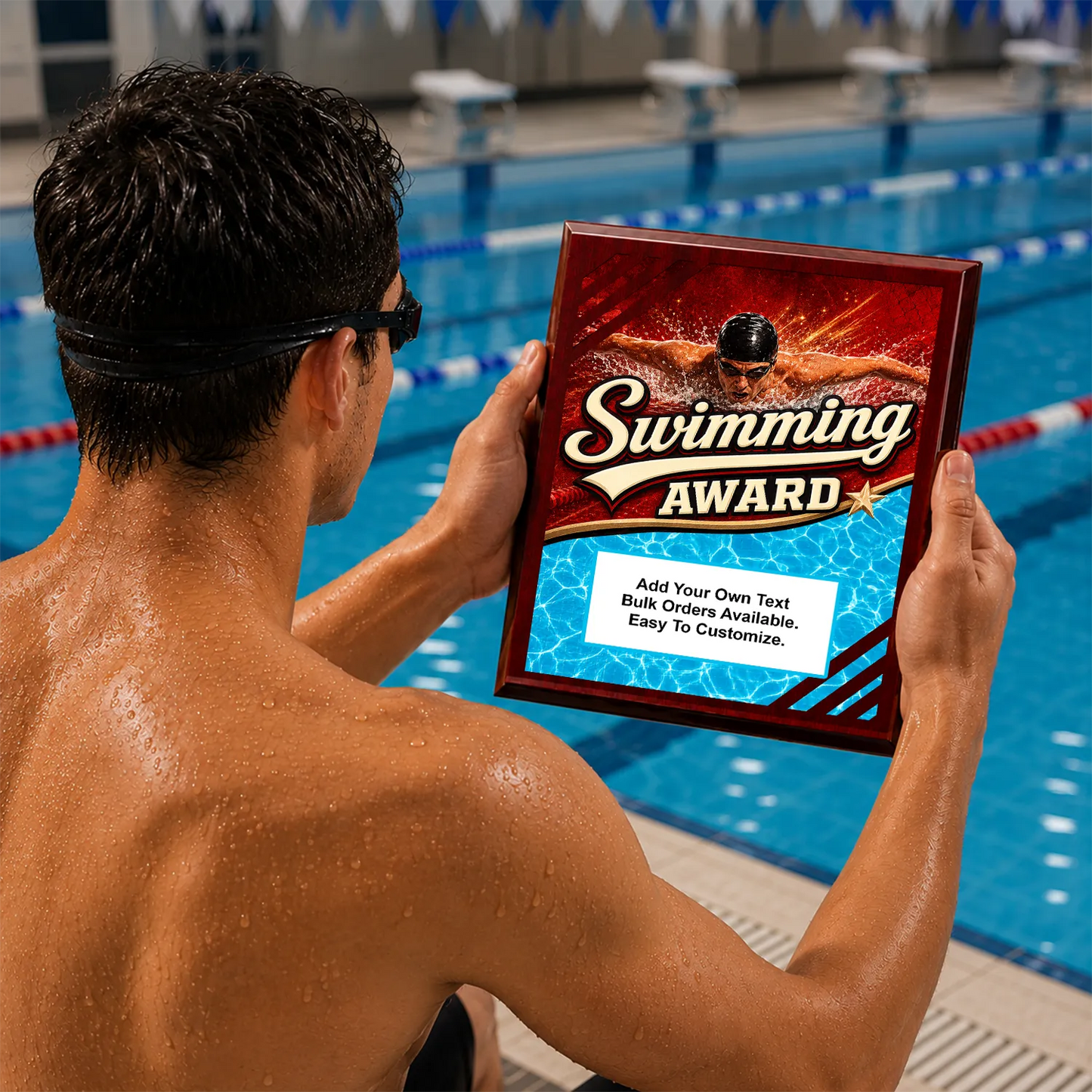 Personalized Swimming Award Plaques - Design 1