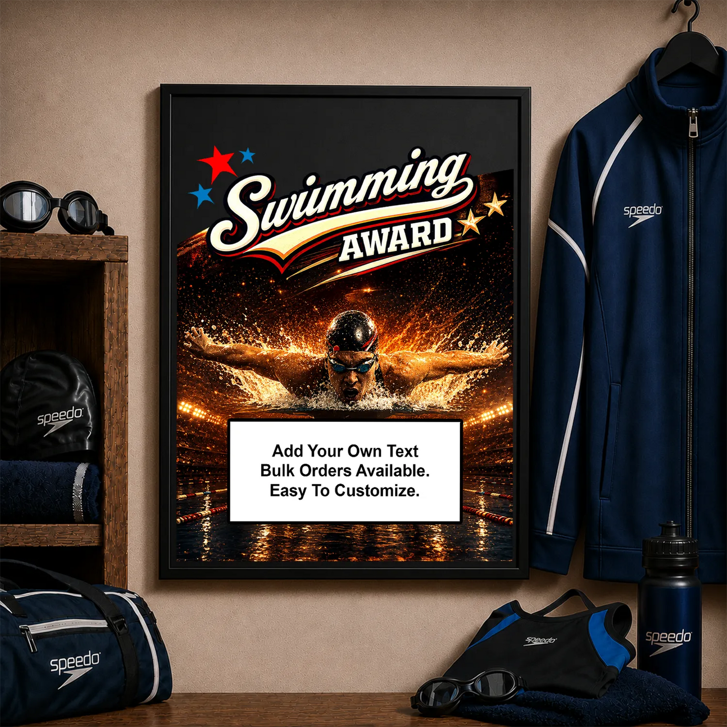 Personalized Swimming Award Plaques - Design 1