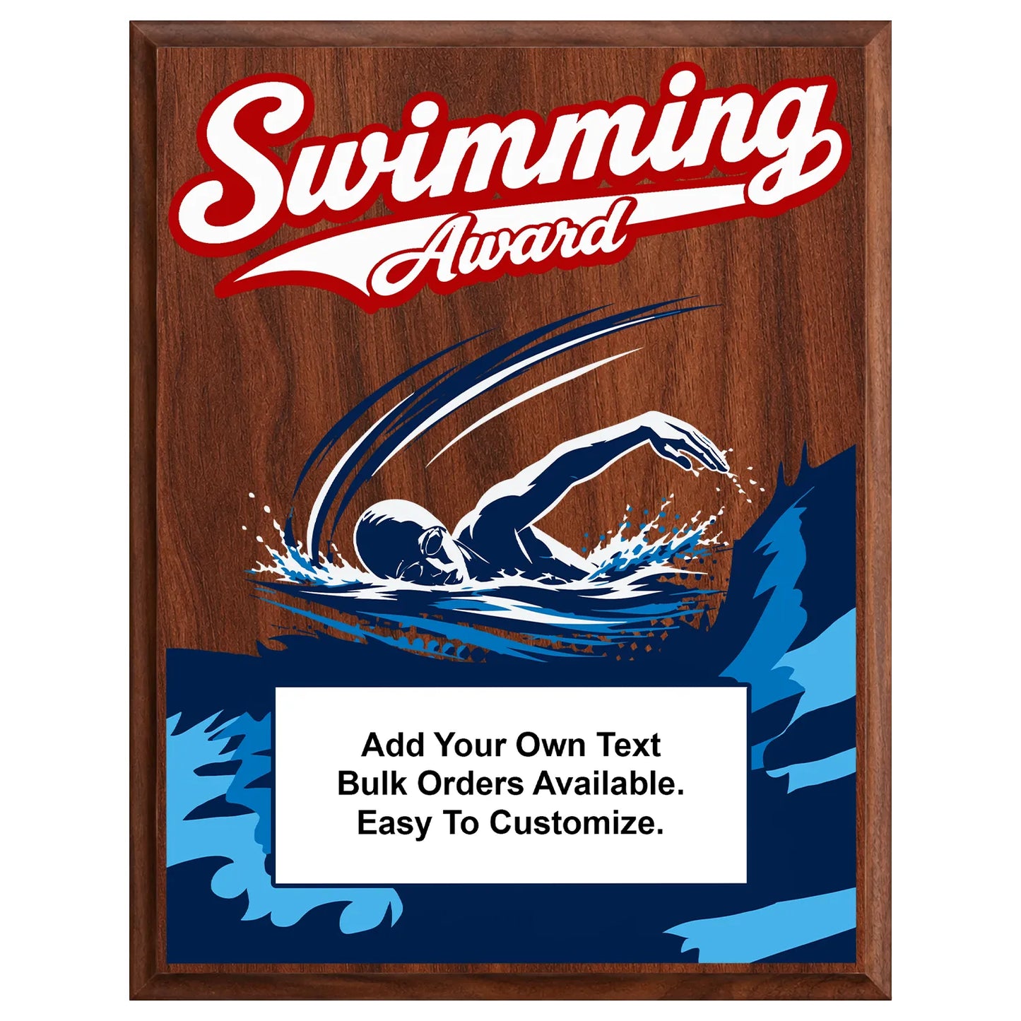 Personalized Swimming Award Plaques - Design 2