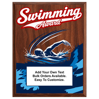 Personalized Swimming Award Plaques - Design 2