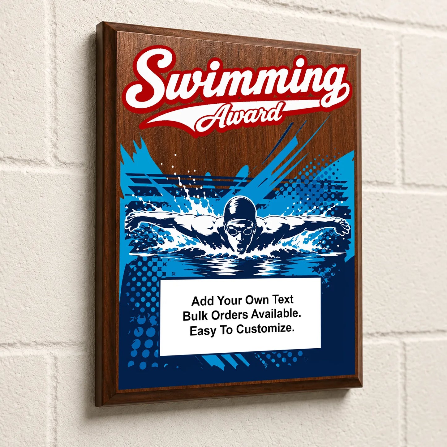 Personalized Swimming Award Plaques - Design 3