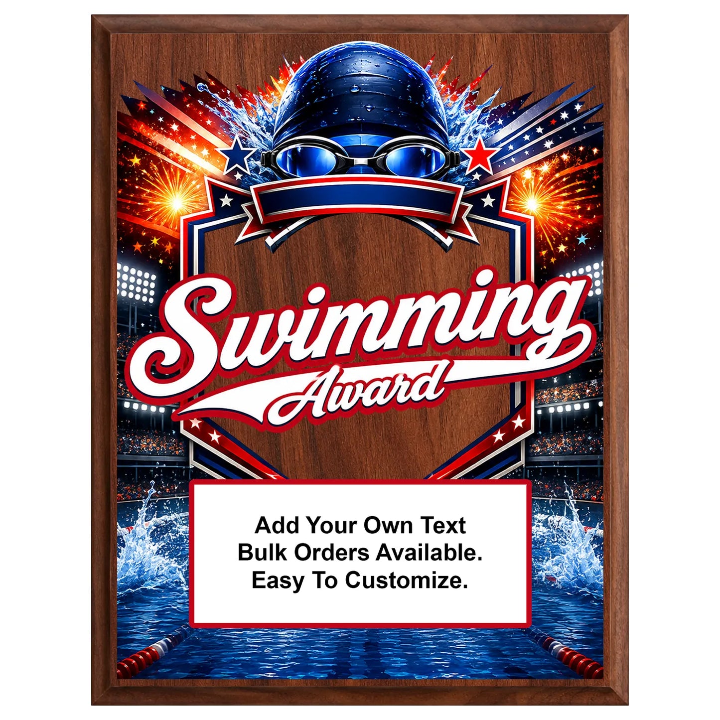 Personalized Swimming Award Plaques - Design 3