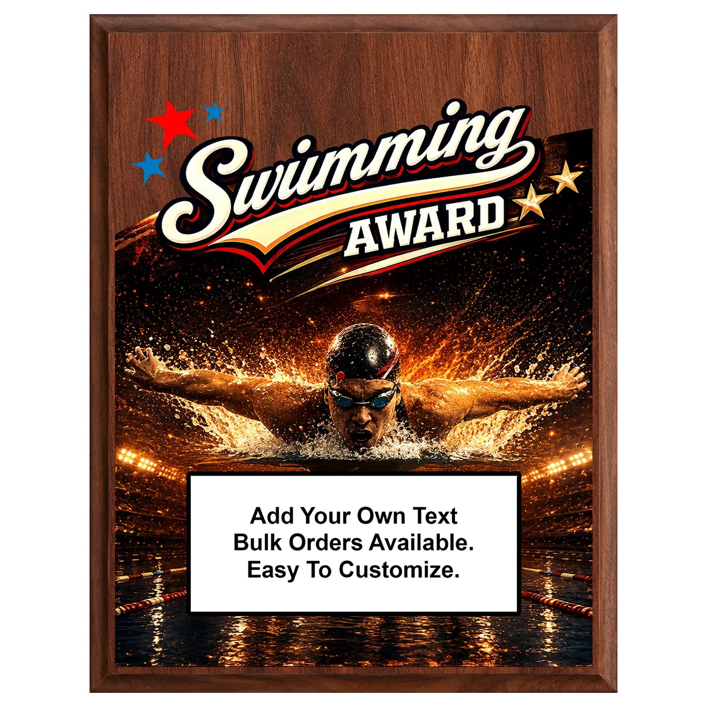 Personalized Swimming Award Plaques - Design 5
