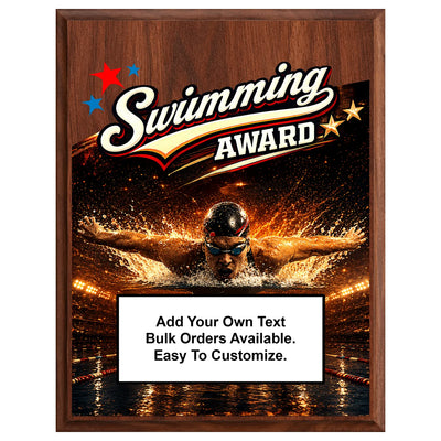 Personalized Swimming Award Plaques - Design 5