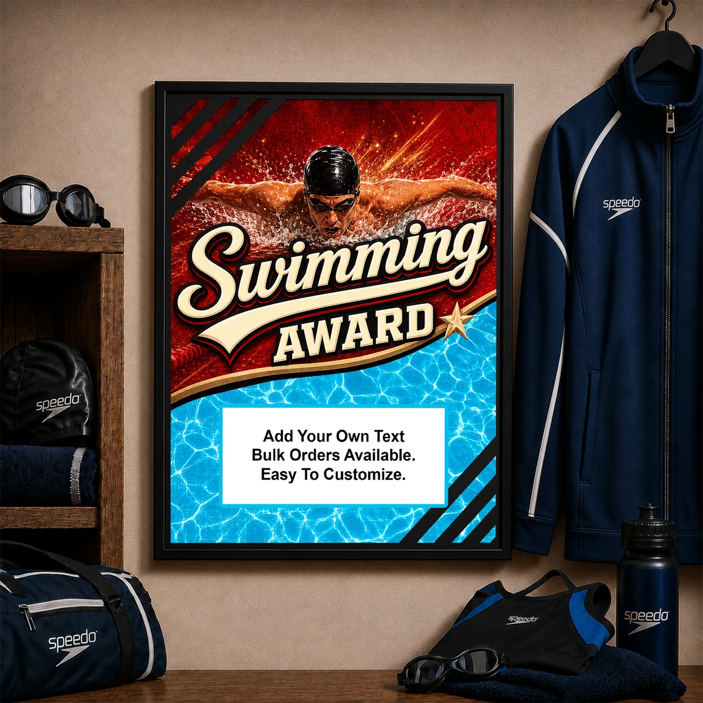 Personalized Swimming Award Plaques - Design 5