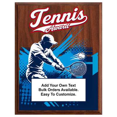 Personalized Tennis Award Plaques - Design 1