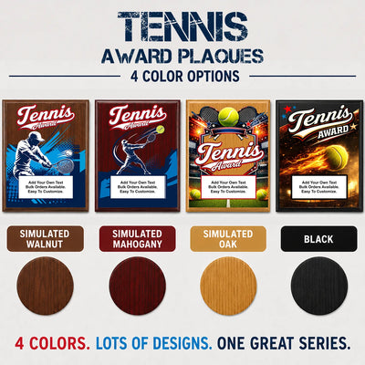 Personalized Tennis Award Plaques - Design 5
