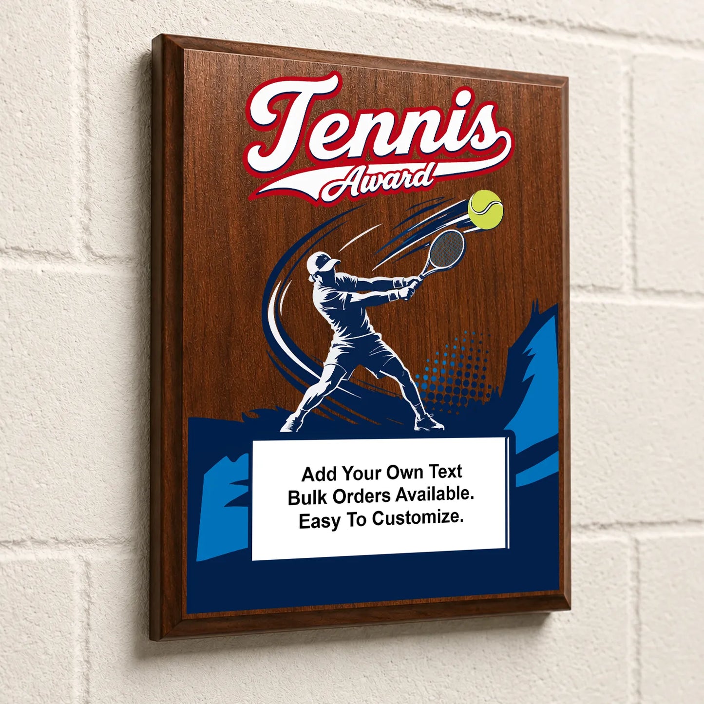 Personalized Tennis Award Plaques - Design 1