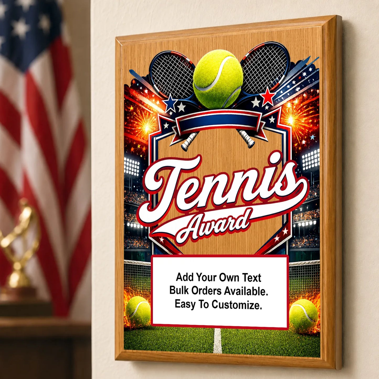 Personalized Tennis Award Plaques - Design 2