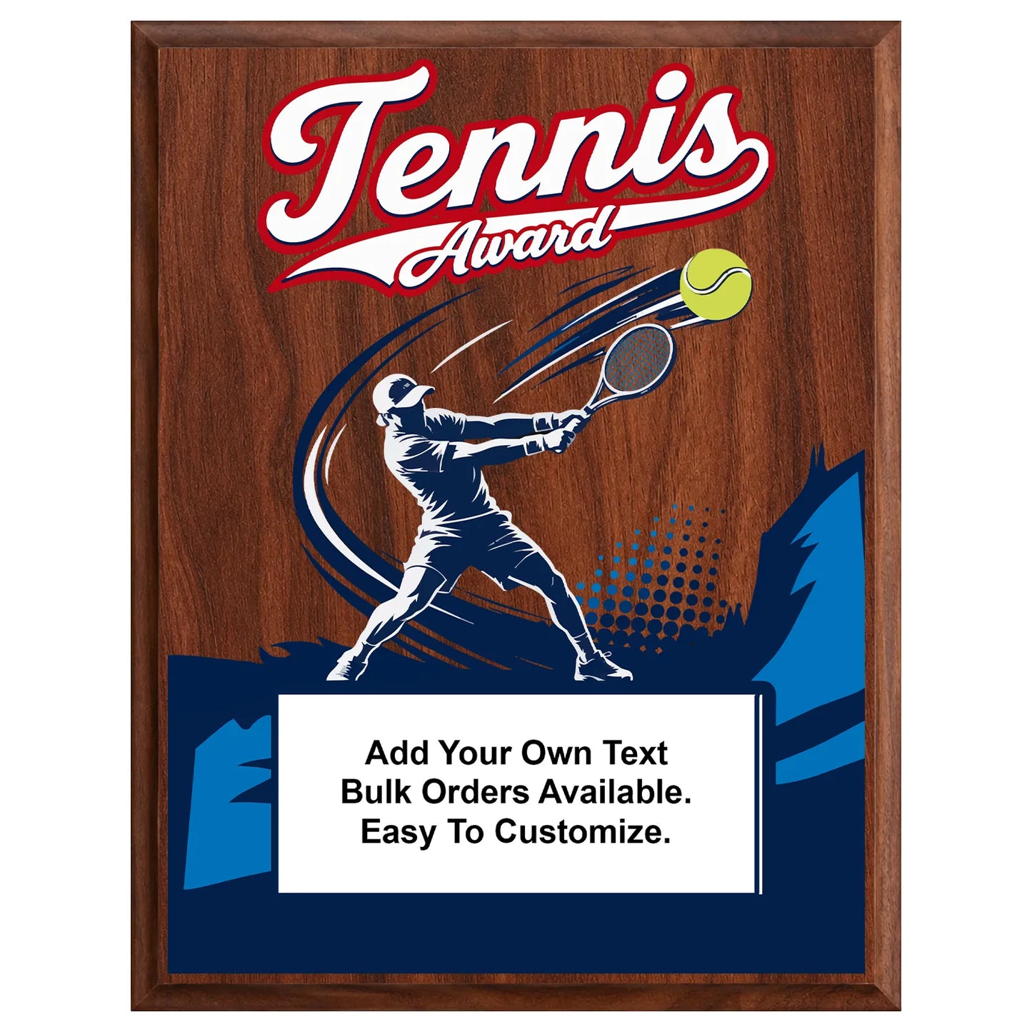 Personalized Tennis Award Plaques - Design 2