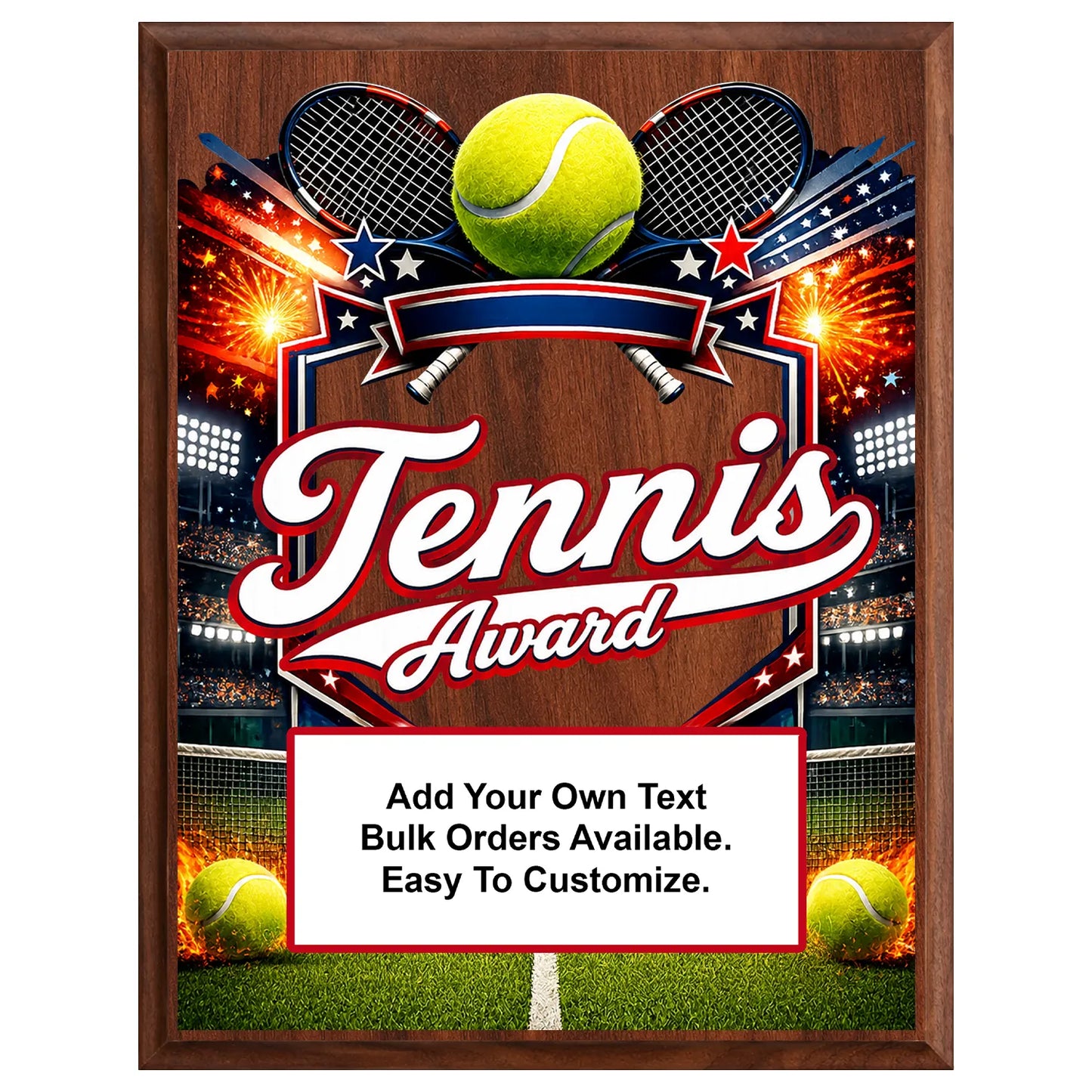 Personalized Tennis Award Plaques - Design 3