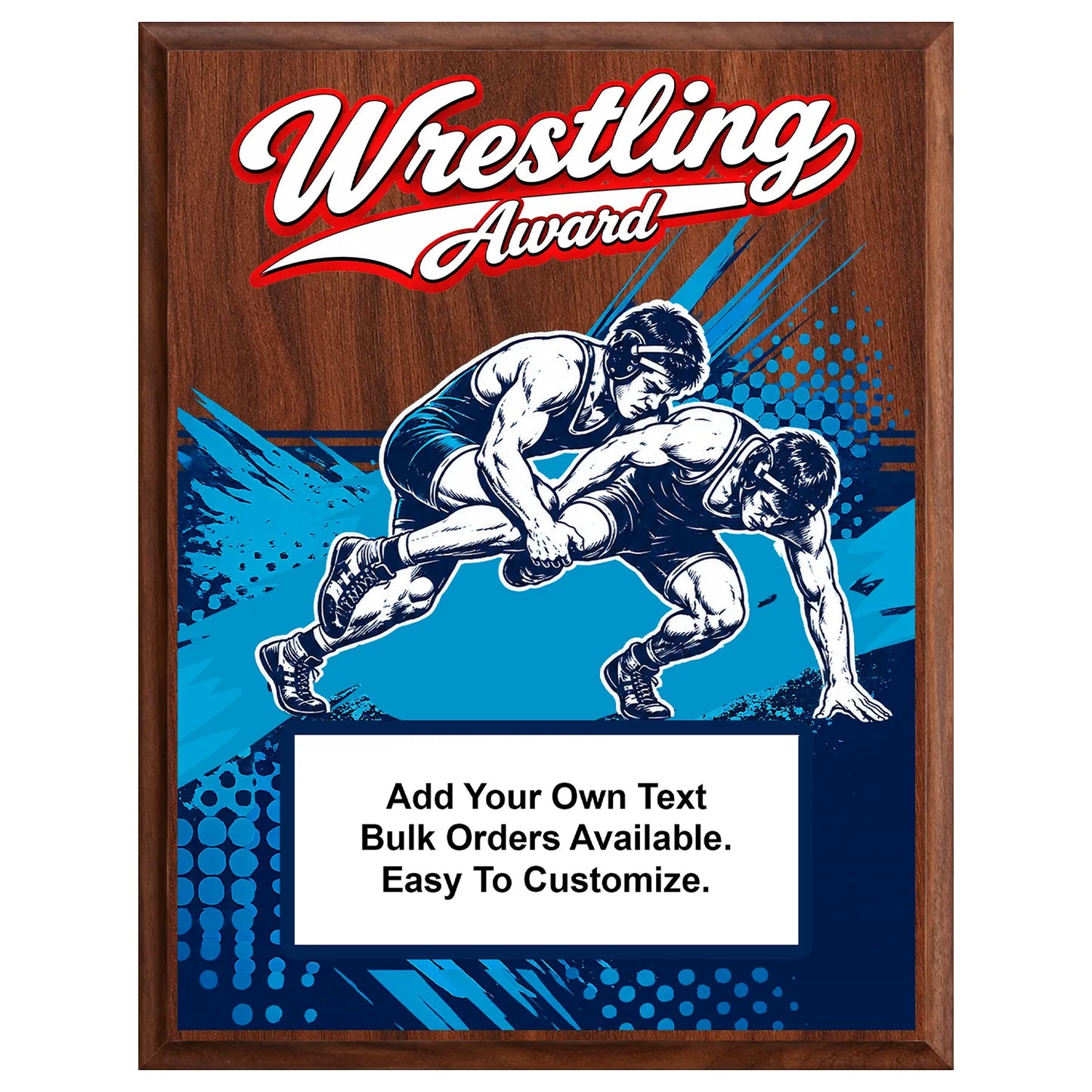 Personalized Wrestling Award Plaques - Design 1