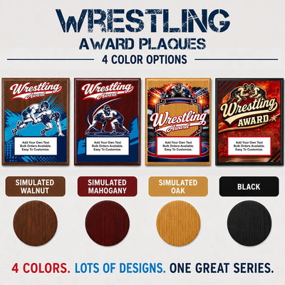 Personalized Wrestling Award Plaques - Design 1