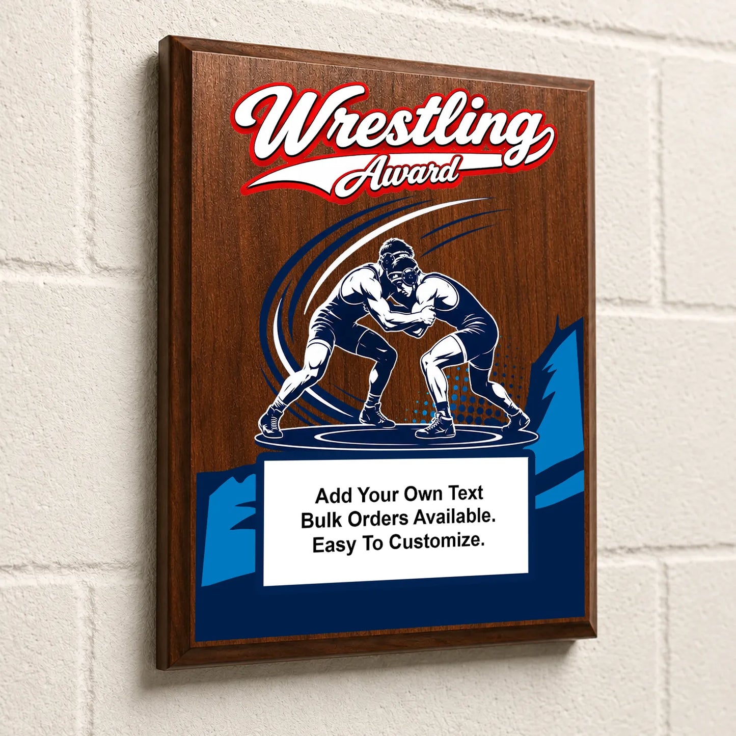 Personalized Wrestling Award Plaques - Design 1