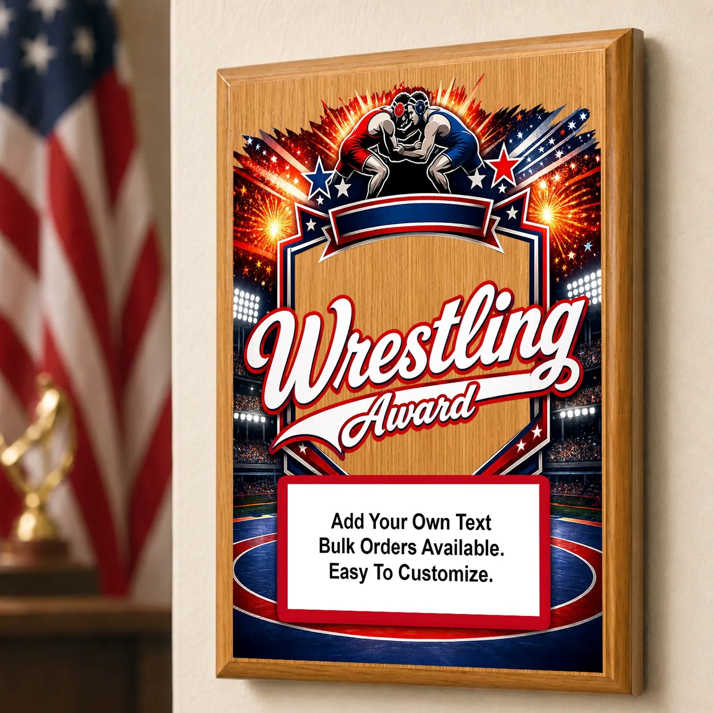 Personalized Wrestling Award Plaques - Design 2