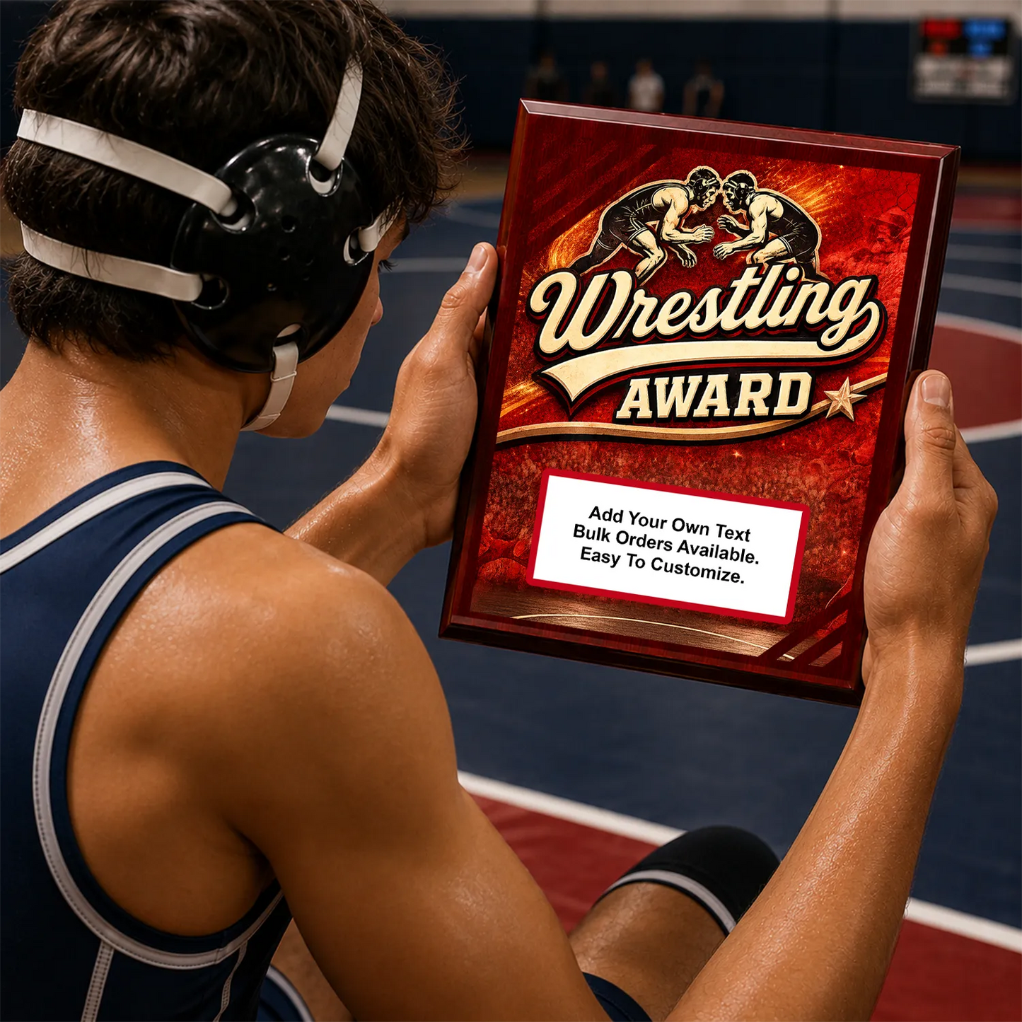 Personalized Wrestling Award Plaques - Design 1