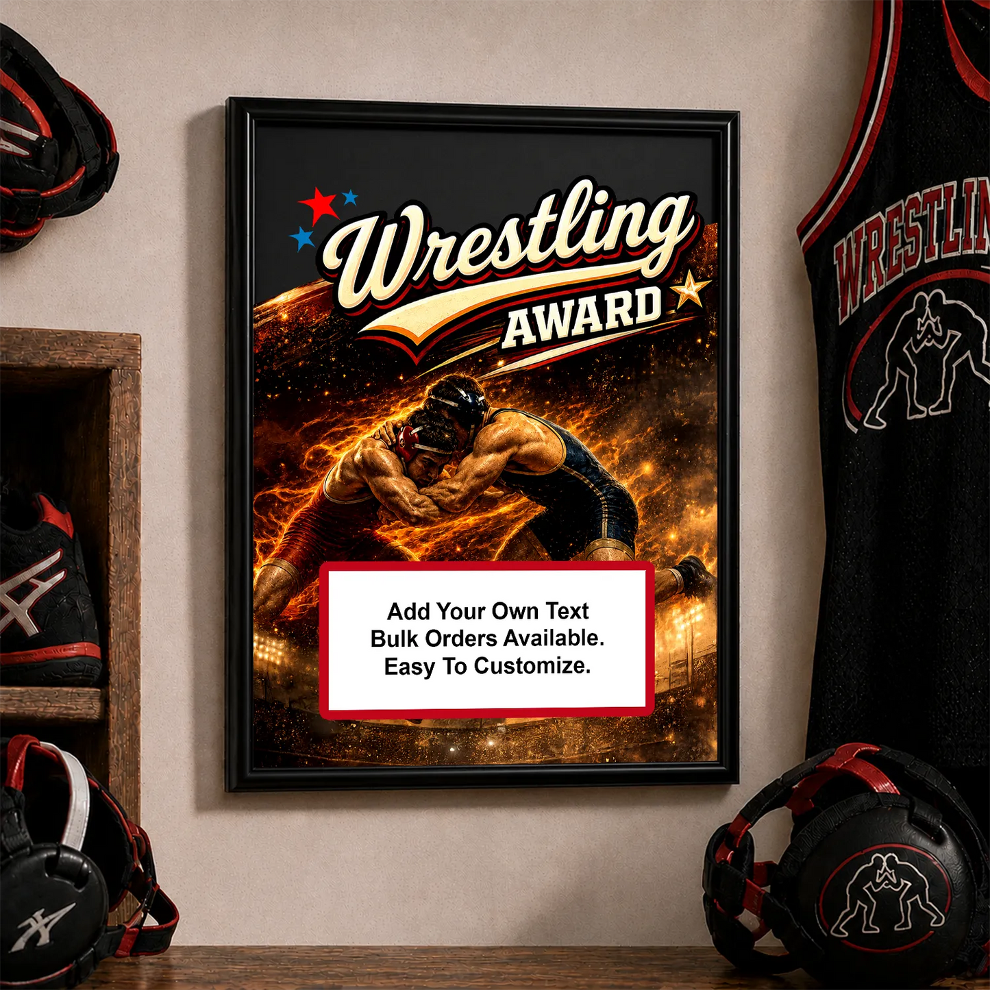 Personalized Wrestling Award Plaques - Design 3