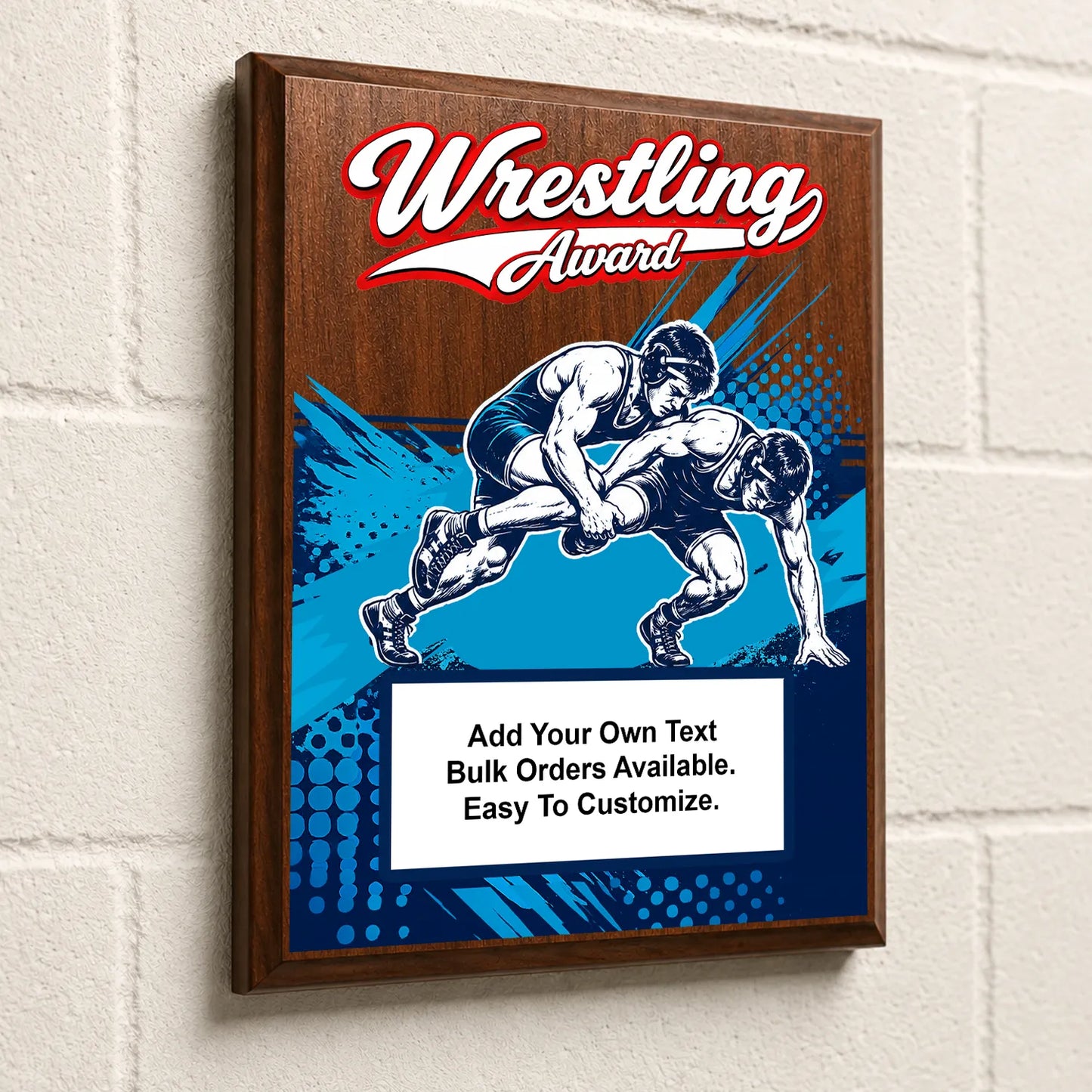 Personalized Wrestling Award Plaques - Design 2