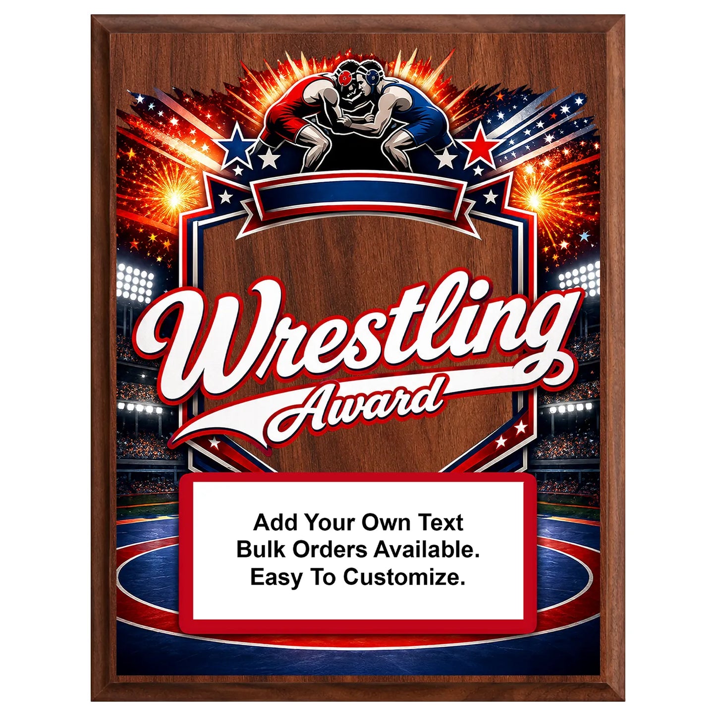 Personalized Wrestling Award Plaques - Design 3
